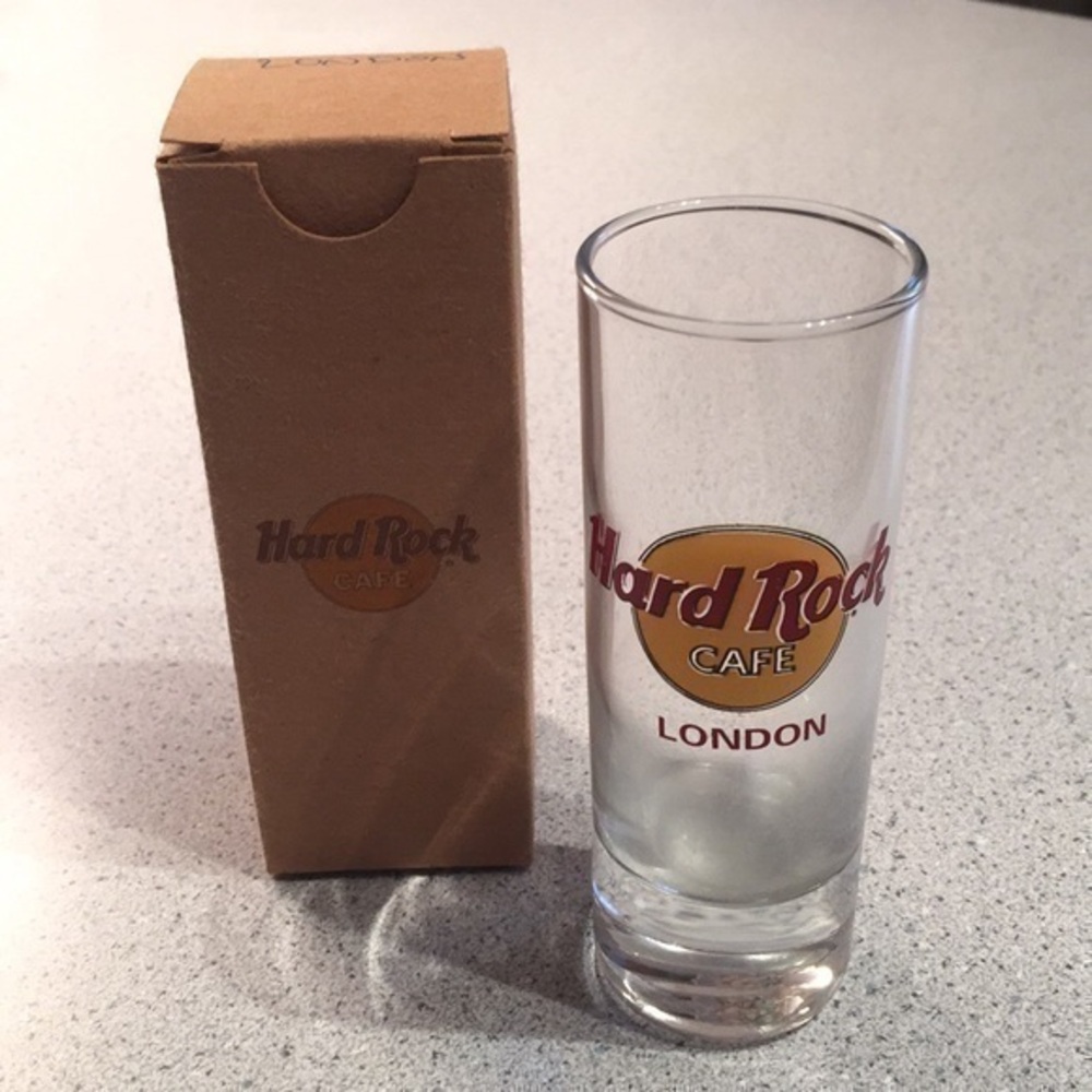NEW LONDON Red Lettering - Hard Rock Cafe 4” Shooter Shot Glass With Box
